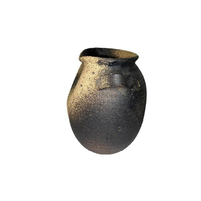 信楽焼 花瓶 日本製 花器 全高23.5cm×幅22cm 陶器製 焼き物 インテリア/住まい/日用品のインテリア小物(花瓶)の商品写真