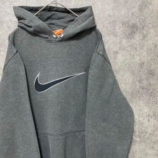 ナイキ(NIKE)のナイキ　NIKE パーカー　デカロゴ　メンズM 古着　グレー(パーカー)