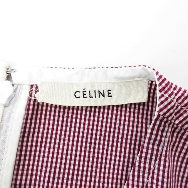 celine(セリーヌ)のフィービー期 ギンガムチェック ワンピース レッド ホワイト 36 S相当 レディースのワンピース(ミニワンピース)の商品写真