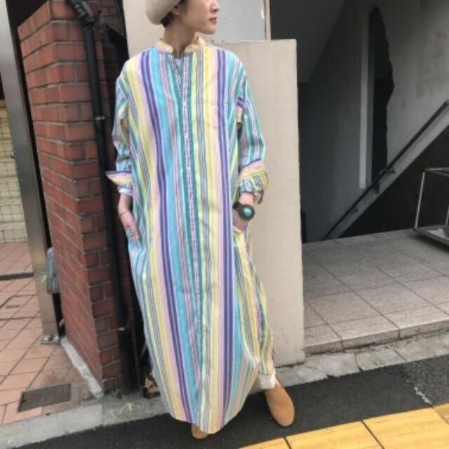 美品　BEAMSBOY マルチストライプ　シャツワンピース