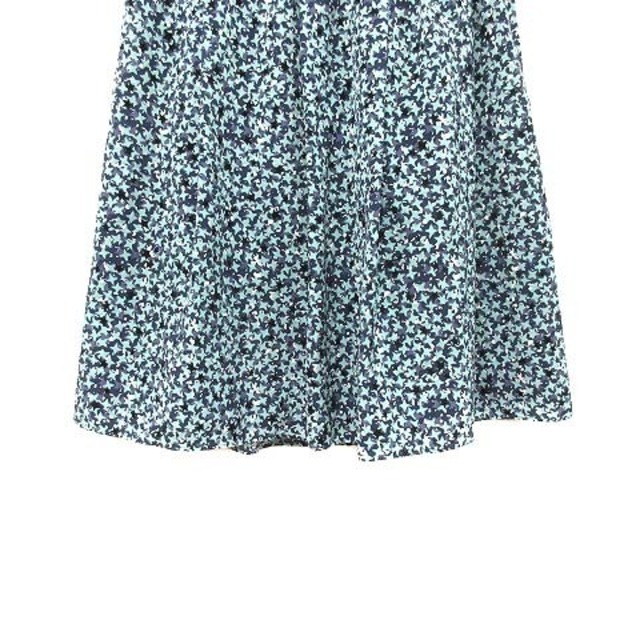 MK MICHEL KLEIN(エムケーミッシェルクラン)のエムケー ミッシェルクラン フレアスカート ひざ丈 総柄 38 ミントグリーン レディースのスカート(ひざ丈スカート)の商品写真