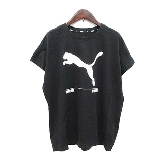 プーマ(PUMA)のプーマ Tシャツ フレンチスリーブ ロゴプリント クルーネック M 黒(Tシャツ(半袖/袖なし))