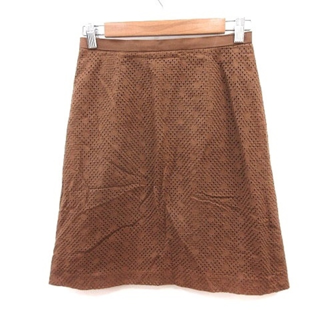 QUEENS COURT(クイーンズコート)のクイーンズコート QUEENS COURT 台形スカート ミニ 3 茶 ブラウン レディースのスカート(ミニスカート)の商品写真