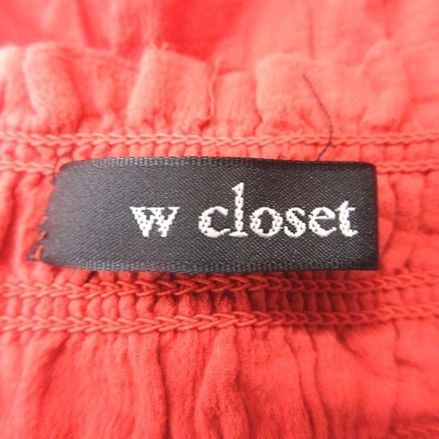 w closet(ダブルクローゼット)のダブルクローゼット カットソー シャーリング 五分袖 F オレンジ レディースのトップス(その他)の商品写真