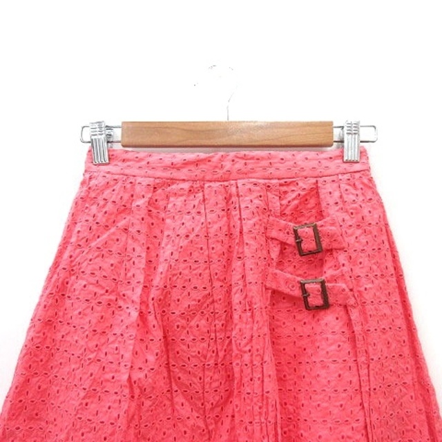 Lily Brown(リリーブラウン)のリリーブラウン フレアスカート ミモレ ロング 刺繍 カットワーク 0 ピンク レディースのスカート(ロングスカート)の商品写真