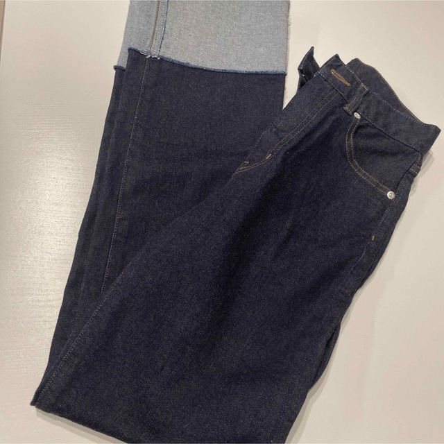 ánuans - anuans ロールアップデザインデニムパンツ インディゴの通販