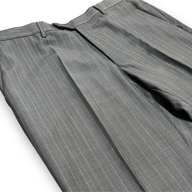 【美品】BOSS ボス ライトグレー ストライプ スーツ セット XL 黒タグ