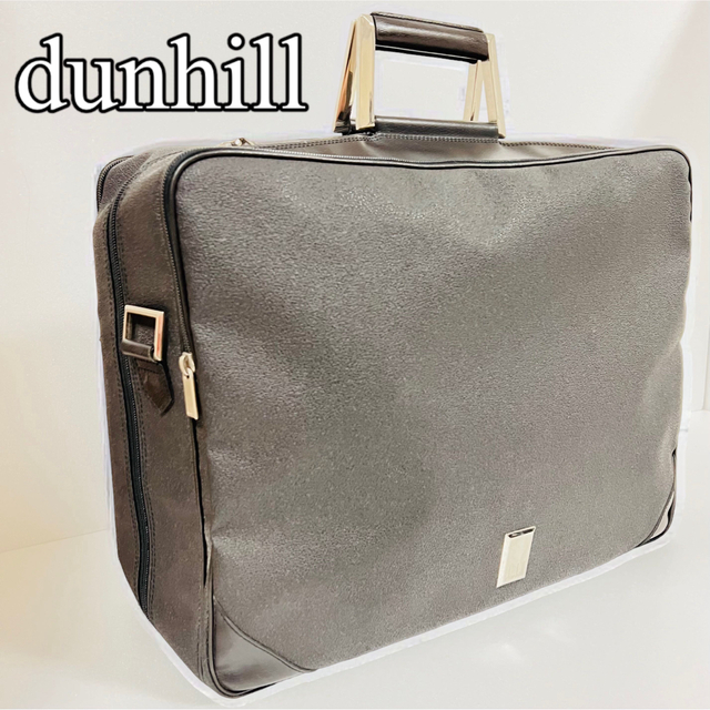Dunhill(ダンヒル)のダンヒル ブリーフケース　ビジネスバッグ　ガーメントバッグ　レザー×PVC 濃茶 メンズのバッグ(ビジネスバッグ)の商品写真