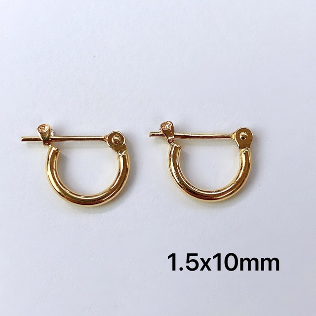 プチギフト 18金フープピアス ゴールド リングピアス 3x25mm ペア 18K
