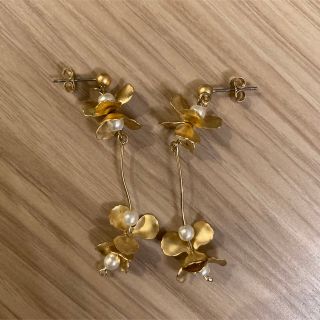 ピアス ゴールド 花 結婚式(ピアス)