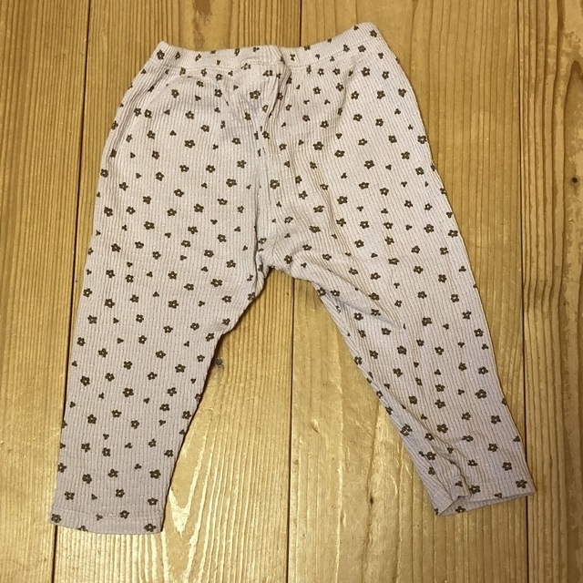 ZARA KIDS(ザラキッズ)の【zara】ザラ　レギンス　80 3枚 花柄　グリーン　イエロー　パープル キッズ/ベビー/マタニティのベビー服(~85cm)(パンツ)の商品写真