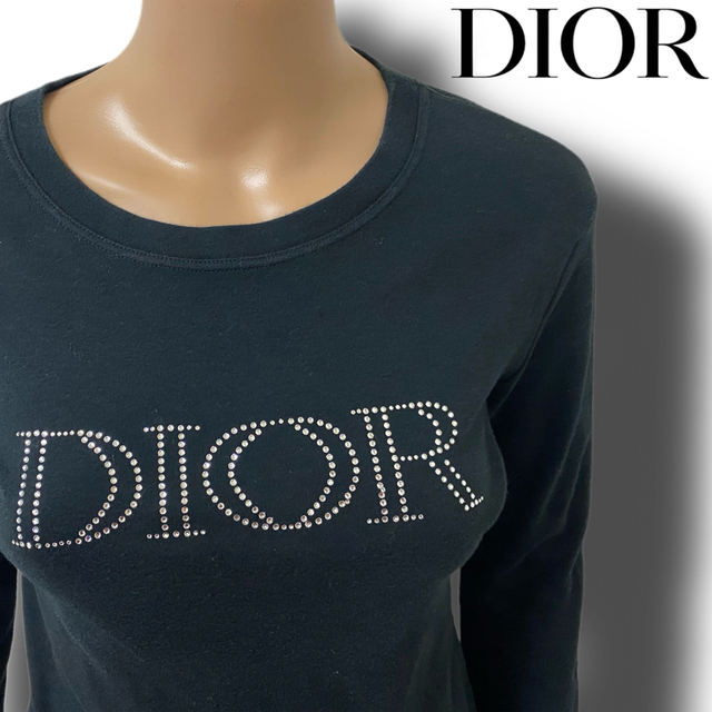 Christian Dior(クリスチャンディオール)の【Christian Dior】DIOR ロゴ ビジュー　ロンT 長袖トップス レディースのトップス(Tシャツ(長袖/七分))の商品写真