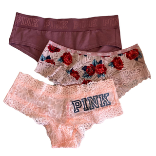 ヴィクトリアズシークレット(Victoria's Secret)の■新品■PINK(ピンク)デザインショーツ3点セット XS(ショーツ)