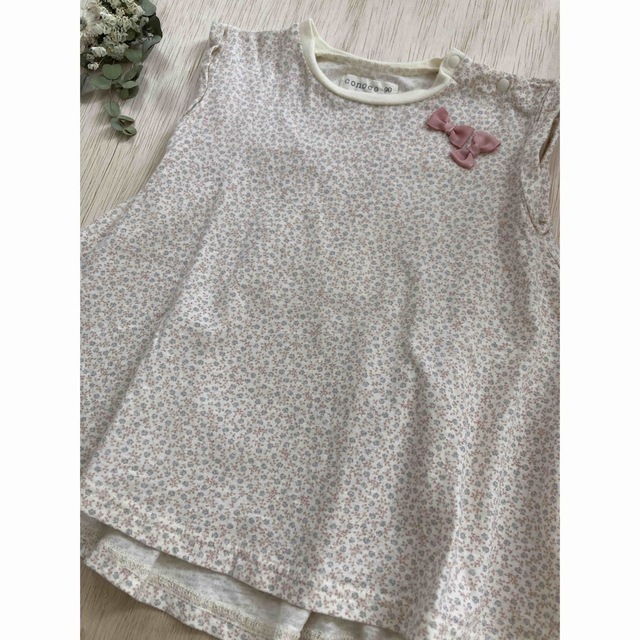 futafuta(フタフタ)の【美品】コノコ　小花柄リボンチュニック キッズ/ベビー/マタニティのキッズ服女の子用(90cm~)(Tシャツ/カットソー)の商品写真