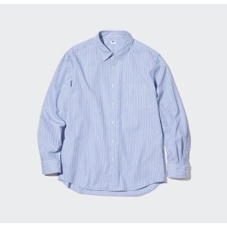 ユニクロ(UNIQLO)の新品 ユニクロ エクストラファインコットンブロードストライプシャツ（長袖）(シャツ)