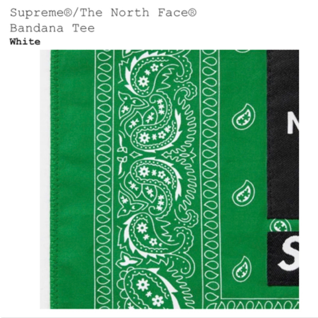 新品 22SS Supreme/TNF Bandana Tee Mサイズ 白