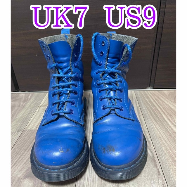 ドクターマーチン Dr.Martens 青 ブルー US9 UK7 8ホール 【当店限定