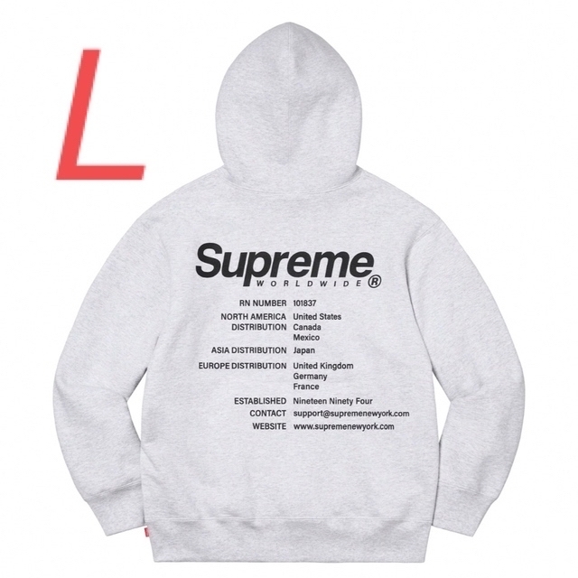 supreme Worldwide Hooded Sweatshirt L