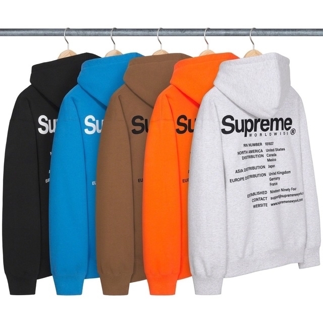 supreme Worldwide Hooded Sweatshirt L