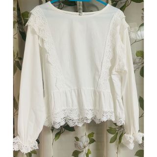 グレイル(GRL)の【グレイル】レースフリルペプラムブラウス[at1446] M(シャツ/ブラウス(長袖/七分))