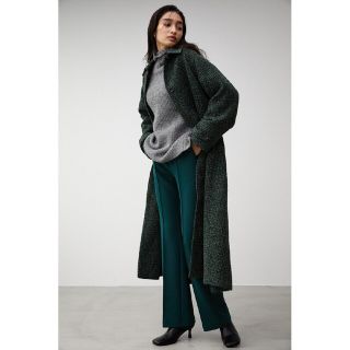 アズールバイマウジー(AZUL by moussy)の新品未使用《アズール バイ マウジー》Aラインツイードコート//グリーン//S(ロングコート)