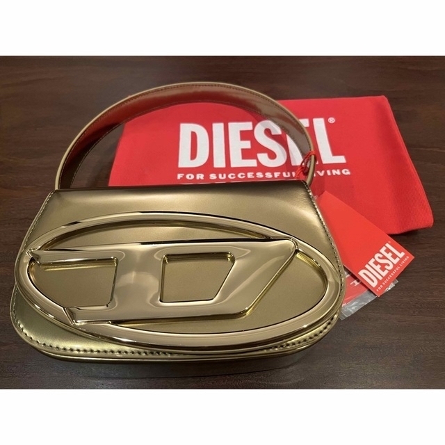 本物☆DIESEL レザー クロスボディバッグ 1DR 大タイプ ゴールド