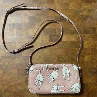 日/祝も発送 美品 ミュウミュウ ポシェット ショルダー ポーチ 柄 ミニ
