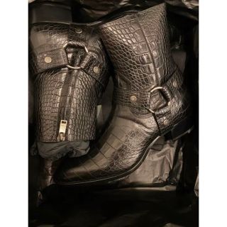 サンローラン(Saint Laurent)のSaint laurent ハーネスリングブーツ クロコ　41(ブーツ)