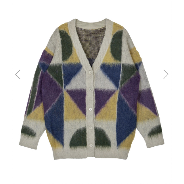 ameri COLOR BLOCK OVER KNIT CARDIGAN