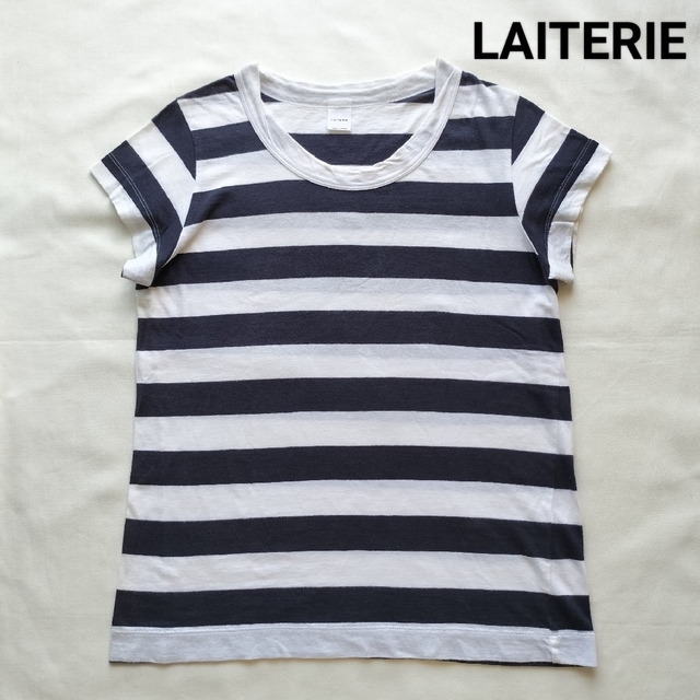 LAITERIE(レイトリー)のLAITERIE レイトリー ふわふわ天竺 ボーダー Ｔシャツ レディースのトップス(Tシャツ(半袖/袖なし))の商品写真