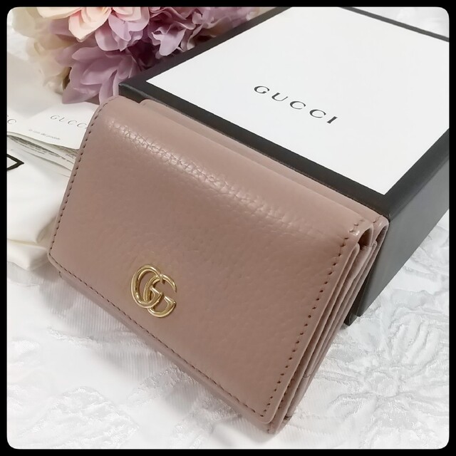 Gucci(グッチ)のグッチ GUCCI 3つ折財布 ダブルG プチマーモント  ベージュ 付属品あり レディースのファッション小物(財布)の商品写真