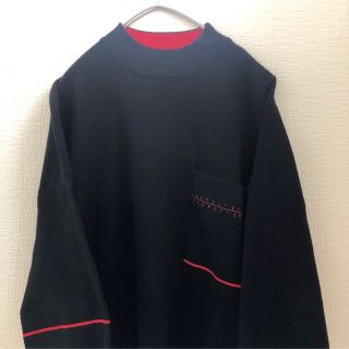 ザラ(ZARA)の【ZARA】ハイネックTシャツ　ニット素材　5部丈　M  黒色(Tシャツ/カットソー(半袖/袖なし))