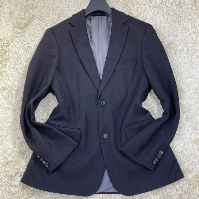 HUGO BOSS(ヒューゴボス)のHUGO BOSS ボス Zegna生地 ジャケット XL 黒 ブラック 高品質 メンズのジャケット/アウター(テーラードジャケット)の商品写真