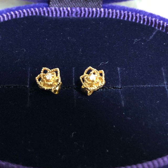 専用　アガット  18K 透かし　ダイヤモンド　ピアス 2