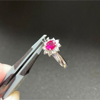 ジュエリーマキ - ルビーリング ジュエリーマキ 鑑別書つき ダイヤメレ