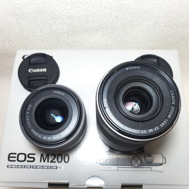 Canon EOS M200 ダブルズームキット ホワイト 美品 保証有り - ミラー