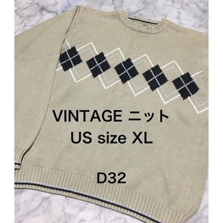 【レア】US古着 XL size  ladies VINTAGEニットセーター(ニット/セーター)