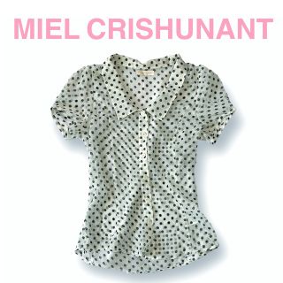 ミエルクリシュナ(Miel Crishunant)の【訳あり】MIEL CRISHUNANT ドットシャツ シースルー 夏服 お洒落(シャツ/ブラウス(半袖/袖なし))