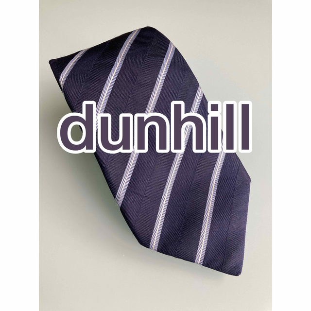 Dunhill(ダンヒル)のdunhill ダンヒル ネクタイ 紺 × 水色 良品 メンズのファッション小物(ネクタイ)の商品写真