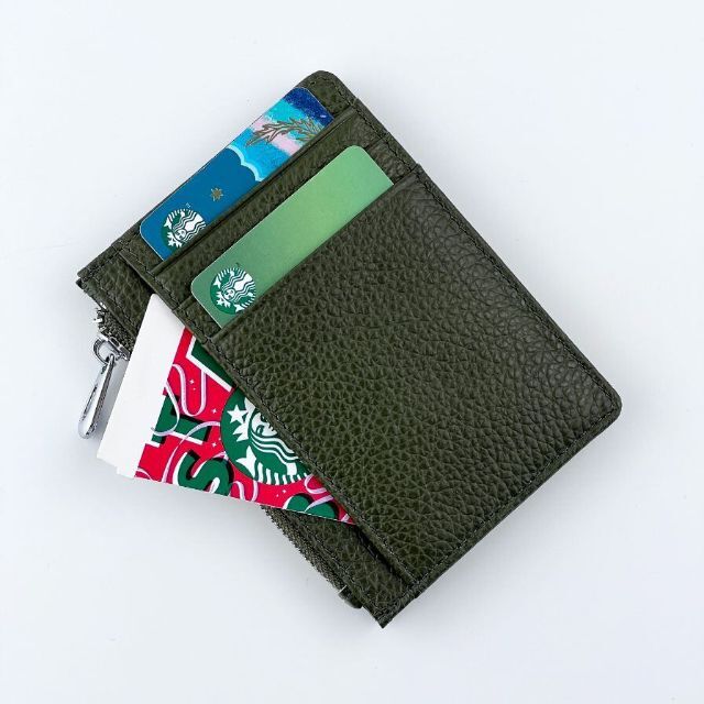 【新品】進化形ポケット財布 フラグメントケース カードケース 本革 グリーン メンズのファッション小物(折り財布)の商品写真