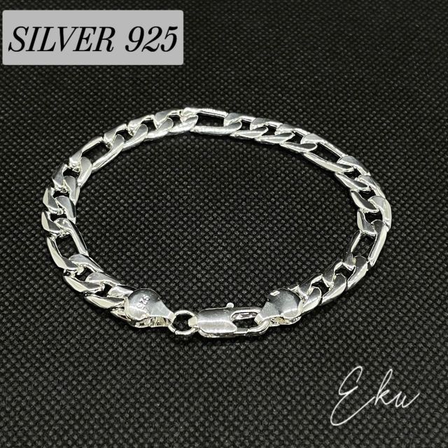 【限定1点】最高級 S925 シルバー チェーン ブレスレット 喜平 シンプル レディースのアクセサリー(ブレスレット/バングル)の商品写真