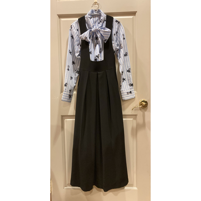 MILK(ミルク)のMILK ロング Dress ドレス ジャンパースカート ブラック レディースのスカート(ロングスカート)の商品写真