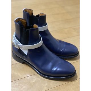 バレンシアガ(Balenciaga)のお値下げ中/バレンシアガ BALENCIAGAサイドゴアブーツ38 ネイビー中古(ブーツ)