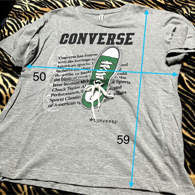 CONVERSE(コンバース)の【コンバース】紐付きスニーカー半袖Tシャツ★メンズＬ★グレー☆良used メンズのトップス(Tシャツ/カットソー(半袖/袖なし))の商品写真