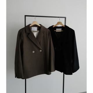célon light wool over jacket【brown】