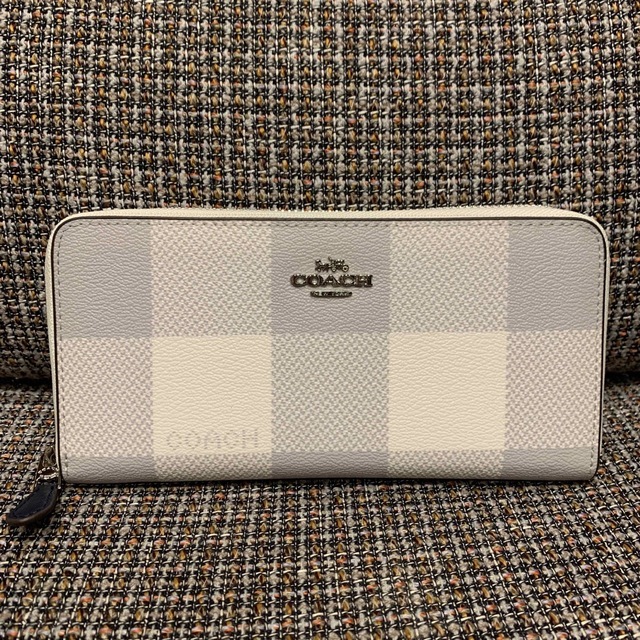 coach2135 コーチ 長財布 ホワイトメッシュ - 財布