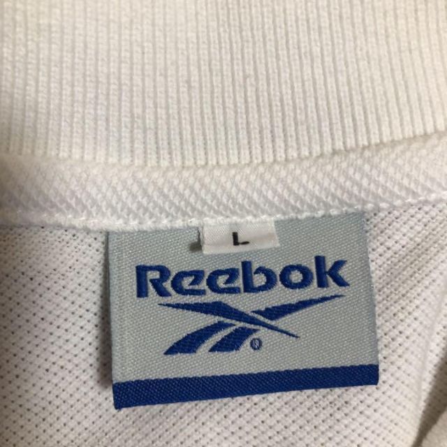 Reebok - 90〜00s Reebok ポロシャツ 白 Lサイズ 古着 リーボック 刺繍