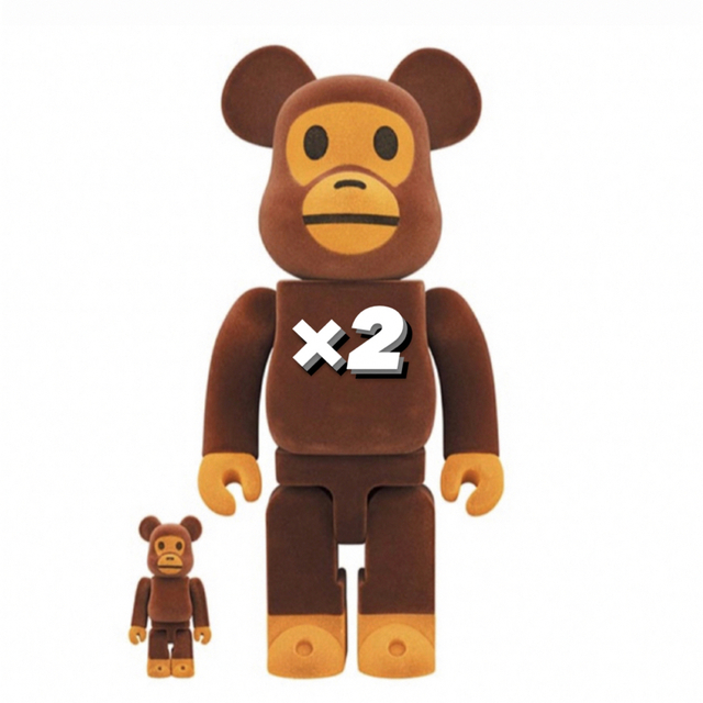 A BATHING APE - BE@RBRICK BABY MILO Flocky Ver 100％ 400％の通販 ...