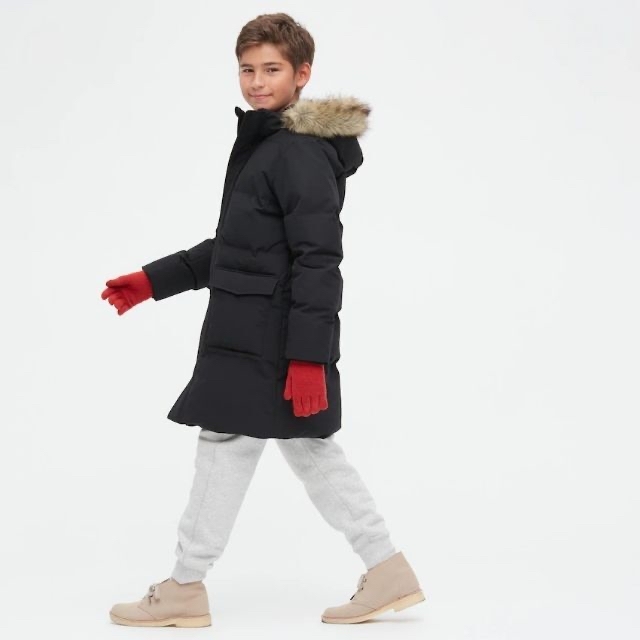 UNIQLO - KIDS ウォームパデッドロングコート UNIQLO ユニクロ 黒 160
