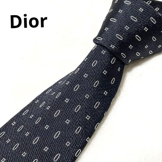 Dior ディオール オム シルクネクタイ 総柄 ダークネイビー|メンズ Dior ディオール オム シルクネクタイ 総柄 ダークネイビー|メンズ